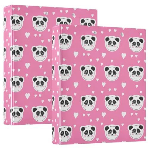 Ringbuch mit 3 Ringen, niedliches Panda-Gesichter, Rosa, D-Ringbuch mit Klemmbrett, große 3-Ringbücher für Schule, Uni, Büro, 2 Stück Ringbuch mit 3 Ringen, niedliches Panda-Gesichter, Rosa, D-Ringbuch mit Klemmbrett, große 3-Ringbücher für Schule, Uni, Büro, 2 Stück von RPLIFE