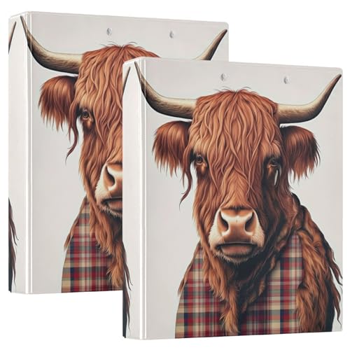 Ringbuch mit 3 Ringen, süßes Hochlandkuh, D-Ringbuch mit Klemmbrett, große 3-Ringbücher für Schule, Uni, Büro, 2 Stück Ringbuch mit 3 Ringen, süßes Hochlandkuh, D-Ringbuch mit Klemmbrett, große 3-Ringbücher für Schule, Uni, Büro, 2 Stück von RPLIFE