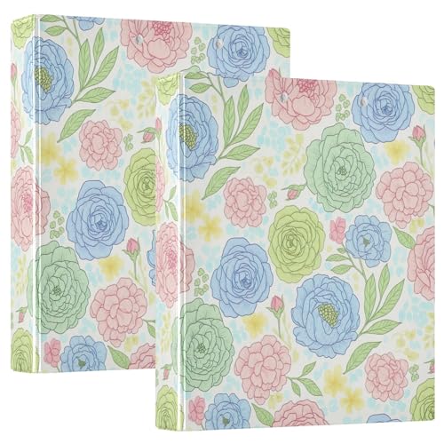 Ringbuch mit drei Ringen, 3,8 cm, Blumen, D-Ringbuch mit Klemmbrett, große 3 Ordner für Schule, Uni, Büro Ringbuch mit drei Ringen, 3,8 cm, Blumen, D-Ringbuch mit Klemmbrett, große 3 Ordner für Schule, Uni, Büro von RPLIFE