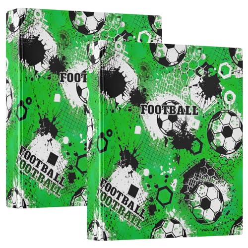 Ringbuch mit drei Ringen, 3,8 cm, Fußballbälle, Grün, D-Ringbuch mit Klemmbrett, 3 große Ordner für Schule, Uni, Büro Ringbuch mit drei Ringen, 3,8 cm, Fußballbälle, Grün, D-Ringbuch mit Klemmbrett, 3 große Ordner für Schule, Uni, Büro von RPLIFE