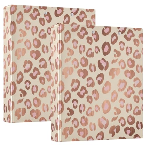 Ringbuch mit drei Ringen, Roségold, Rosa, Leopardenmuster, Beige, D-Ringordner mit Klemmbrett, große 3 Ordner für Schule, Uni, Büro Ringbuch mit drei Ringen, Roségold, Rosa, Leopardenmuster, Beige, D-Ringordner mit Klemmbrett, große 3 Ordner für Schule, Uni, Büro von RPLIFE