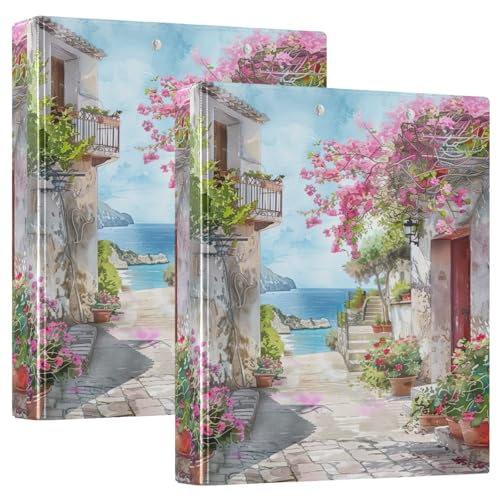 Romantic Italian Alleyway 3-Ringbuch, 3 Ringe, D-Ringbücher mit Taschen, dekorative Ordner für Schule, Uni oder Büro, 2 Stück Romantic Italian Alleyway 3-Ringbuch, 3 Ringe, D-Ringbücher mit Taschen, dekorative Ordner für Schule, Uni oder Büro, 2 Stück von RPLIFE