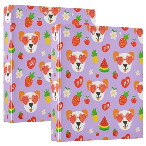 Süßes Hundegesichter Obst 3-Ringbuch 1,5 Zoll, flexibler D-Ringordner mit Taschen, 3-Ringbücher für Schule, Uni, Büro Süßes Hundegesichter Obst 3-Ringbuch 1,5 Zoll, flexibler D-Ringordner mit Taschen, 3-Ringbücher für Schule, Uni, Büro von RPLIFE