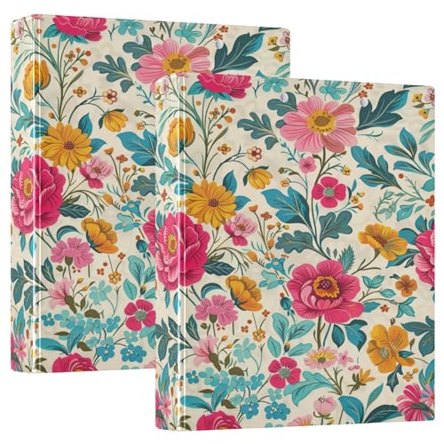 Süßes buntes Vintage-Blumenmuster, Beige, 3,8 cm, flexibler D-Ringordner mit Taschen, 3 Ringbücher für Schule, Uni, Büro Süßes buntes Vintage-Blumenmuster, Beige, 3,8 cm, flexibler D-Ringordner mit Taschen, 3 Ringbücher für Schule, Uni, Büro von RPLIFE