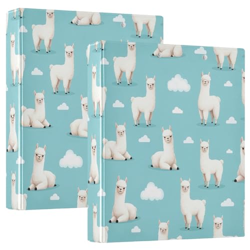 Süßes weißes Lamas 3-Ringbuch 3,8 cm, flexibler D-Ringordner mit Taschen, 3-Ringbücher für Schule, Uni, Büro Süßes weißes Lamas 3-Ringbuch 3,8 cm, flexibler D-Ringordner mit Taschen, 3-Ringbücher für Schule, Uni, Büro von RPLIFE