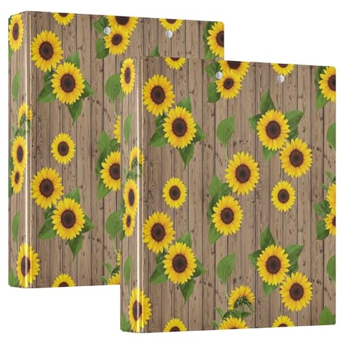 Sunflowers Rustikales Drei-Ringbuch aus Holz, flexibler D-Ringordner mit Taschen, 3-Ringbücher für Schule, Uni, Büro Sunflowers Rustikales Drei-Ringbuch aus Holz, flexibler D-Ringordner mit Taschen, 3-Ringbücher für Schule, Uni, Büro von RPLIFE