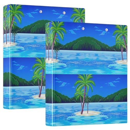 Tropische Palmen Blau 3-Ringbuch, Flexibler D-Ringordner mit Taschen, 3-Ringbücher für Schule, Uni, Büro Tropische Palmen Blau 3-Ringbuch, Flexibler D-Ringordner mit Taschen, 3-Ringbücher für Schule, Uni, Büro von RPLIFE