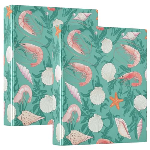 Verschiedene Garnelen 3-Ringbuch, Flexibler D-Ringordner mit Taschen, 3-Ringbücher für Schule, Uni, Büro von RPLIFE