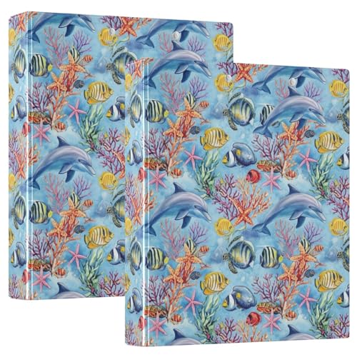 Vibrant Delphins Fish Blue 3-Ringbuch 3,8 cm, flexible D-Ringbücher mit Taschen, 3-Ringbücher für Schule, Uni, Büro Vibrant Delphins Fish Blue 3-Ringbuch 3,8 cm, flexible D-Ringbücher mit Taschen, 3-Ringbücher für Schule, Uni, Büro von RPLIFE