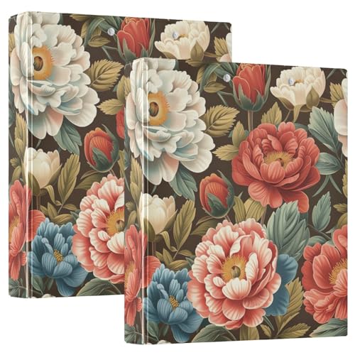Vintage Roses Peonies 3-Ringbuch 3 Zoll, flexibler D-Ringordner mit Taschen, 3-Ringbücher für Schule, Uni, Büro Vintage Roses Peonies 3-Ringbuch 3 Zoll, flexibler D-Ringordner mit Taschen, 3-Ringbücher für Schule, Uni, Büro von RPLIFE