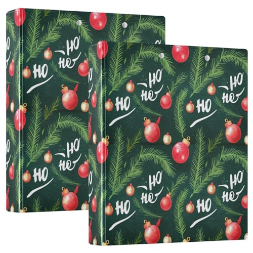 Weihnachtsbaumzweige Drei-Ringbuch, flexibler D-Ringordner mit Taschen, 3-Ringbücher für Schule, Uni, Büro (2 Stück) von RPLIFE