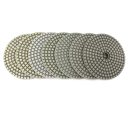 Diamant-Polierpads 10 STÜCKE 4 Zoll Diamant Polierscheibe 100mm Nass Flexible Weiße Polierscheiben for Stein Betonboden(50) von RPXHZLKTM