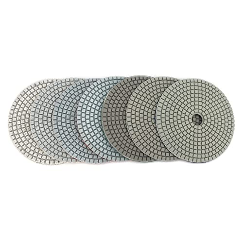 Diamant-Polierpads 10 Teile/satz 5 Zoll Weiß Diamant Polieren Pad 125mm Nass Polieren Pads for Stein Beton Boden(100) von RPXHZLKTM