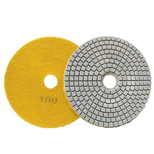 Diamant-Polierpads 2 stück 5 Zoll 125mm Diamant Polieren Pad Trocken/Nass Flexible Schleif Scheiben for Granit Marmor Stein Polieren Schleifen Schleif Zu(100) von RPXHZLKTM