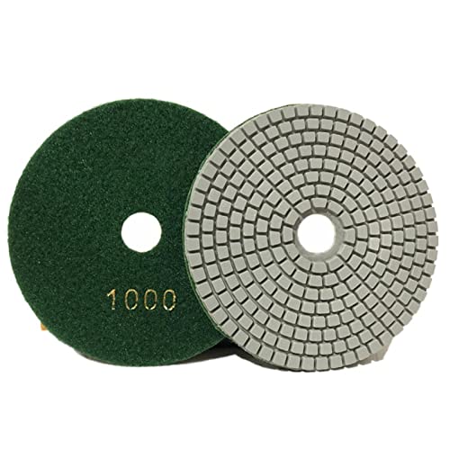 Diamant-Polierpads 2 stück 5 Zoll 125mm Diamant Polieren Pad Trocken/Nass Flexible Schleif Scheiben for Granit Marmor Stein Polieren Schleifen Schleif Zu(1000) von RPXHZLKTM