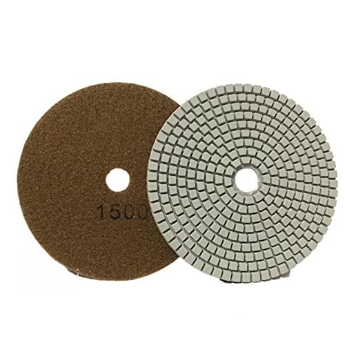 Diamant-Polierpads 2 stück 5 Zoll 125mm Diamant Polieren Pad Trocken/Nass Flexible Schleif Scheiben for Granit Marmor Stein Polieren Schleifen Schleif Zu(1500) von RPXHZLKTM