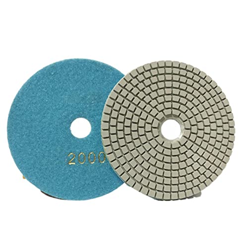 Diamant-Polierpads 2 stück 5 Zoll 125mm Diamant Polieren Pad Trocken/Nass Flexible Schleif Scheiben for Granit Marmor Stein Polieren Schleifen Schleif Zu(2000) von RPXHZLKTM