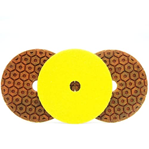 Diamant-Polierpads 3 STÜCKE 4 zoll Diamant Metall Polieren Pads Kupfer Bond Schleifen Rad Boden Schleifen Disc for Beton Granit Marmor Stein Grit(100) von RPXHZLKTM
