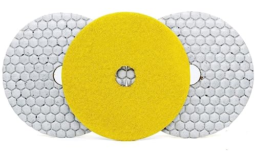Diamant-Polierpads 3 Stück 125 MM Diamant-Polierscheibe for Trockengebrauch, scharfes Schleifen for Granit, Marmor, Beton, flexible Schleifscheibe, Winkelschleifer(100) von RPXHZLKTM