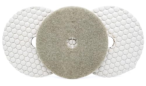 Diamant-Polierpads 3 Stück 125 MM Diamant-Polierscheibe for Trockengebrauch, scharfes Schleifen for Granit, Marmor, Beton, flexible Schleifscheibe, Winkelschleifer(3000) von RPXHZLKTM