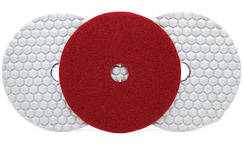 Diamant-Polierpads 3 Stück 125 MM Diamant-Polierscheibe for Trockengebrauch, scharfes Schleifen for Granit, Marmor, Beton, flexible Schleifscheibe, Winkelschleifer(400) von RPXHZLKTM