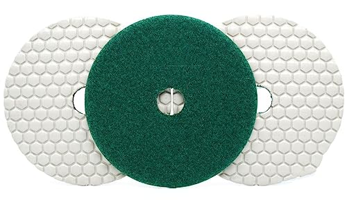 Diamant-Polierpads 3 Stück 125 MM Diamant-Polierscheibe for Trockengebrauch, scharfes Schleifen for Granit, Marmor, Beton, flexible Schleifscheibe, Winkelschleifer(800) von RPXHZLKTM