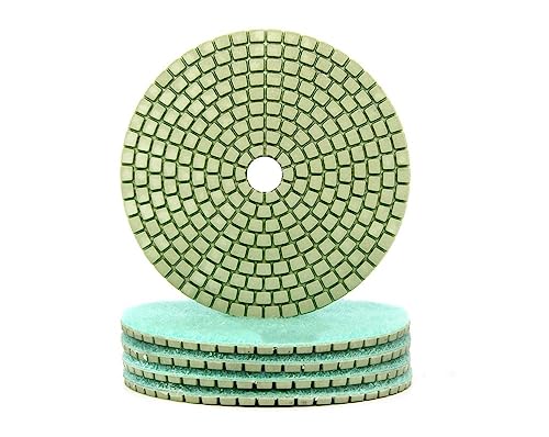Diamant-Polierpads 5 Stück 4-Zoll-Diamant-Polierpads, flexible Schleifscheiben for Granit, Marmor, Beton, Bodenpolitur, Polierscheiben(1500) von RPXHZLKTM