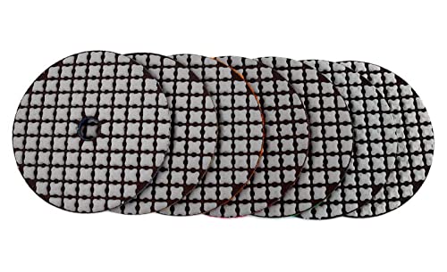 Diamant-Polierpads 7 Stück 100 mm Trockenpolierpad, 4 Zoll scharfe Diamantpolierpads for Granit, Marmor, Schleifscheibe for Stein ZL30(200) von RPXHZLKTM