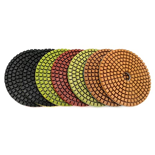 Diamant-Polierpads 7 Teile/satz 4 Zoll Diamant Beton Polieren Pads 100mm Harz Boden Schleifen Werkzeuge Nass Polieren Stein Schleifen Discs(3000) von RPXHZLKTM