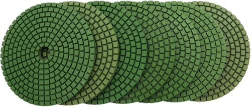 Diamant-Polierpads 7 Teile/satz 4 Zoll Diamant Polieren Pads 100mm Flexible Nass Polieren Pad for Granit Marmor Beton Boden Schleifen Disc(800) von RPXHZLKTM
