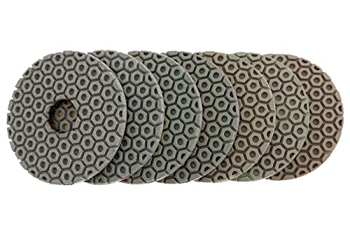 Diamant-Polierpads 7 Teile/satz 4 Zoll Diamant Polieren Pads Trocken/Nass 100mm Polieren Pad for Granit Marmor Stein Beton Schleifen Discs(50) von RPXHZLKTM