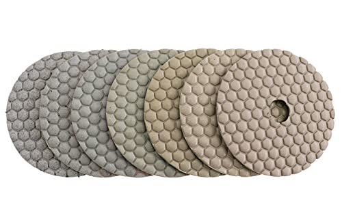 Diamant-Polierpads 7 Teile/satz 4 Zoll Trockenpolierpad 100mm Flexible Diamantpolierpads for Granit Marmor Stein Beton Schleifscheibe(100) von RPXHZLKTM