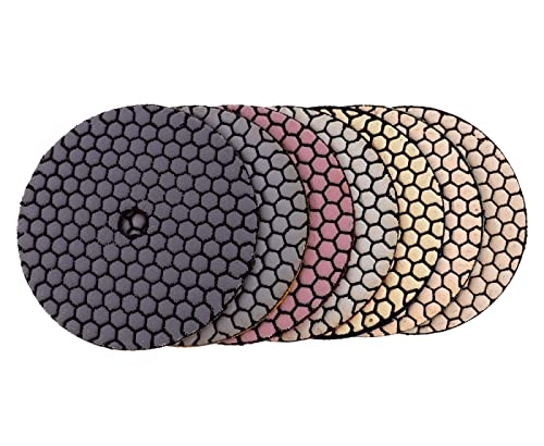 Diamant-Polierpads 7 Teile/satz 5 Zoll Trockenpolierpad Scharfe flexible 125mm Diamantpolierpads for Granit Marmor Stein Beton Schleifscheibe(1500) von RPXHZLKTM