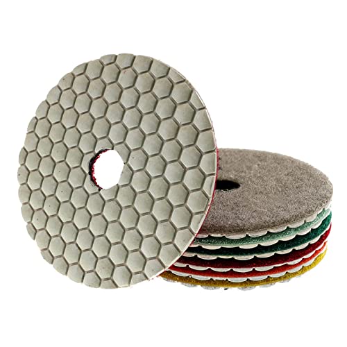 Diamant-Polierpads 8 Teile/satz 4 Zoll Trockenpolierpad Scharfe 100mm Buff Diamantpolierpads for Granit Marmor Stein Beton Schleifscheibe(50) von RPXHZLKTM