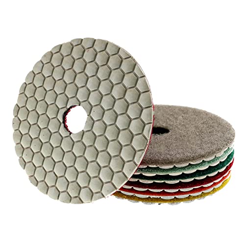 Diamant-Polierpads 8 Teile/satz 4 Zoll Trockenpolierpad Scharfe 100mm Diamantpolierpads for Granit Marmor Stein Beton Schleifscheibe(100) von RPXHZLKTM