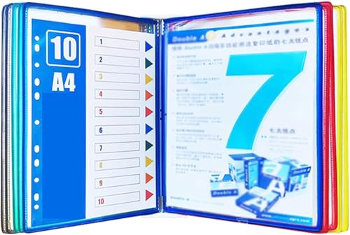Find Reference Display Dokumentenhalter 10 Anzeigetaschen, langlebiges, platzsparendes Desktop-Referenzregal, Regal for lose Menüdateien zur Aufbewahrung von A4-Dokumenten im Büro von RPXHZLKTM