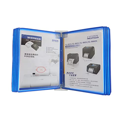 Find Reference Display Dokumentenhalter 10 doppelseitige Flip-Display-Ordner, Ordnerbinder, Desktop- und Wanddisplay, zur Anzeige von A4-Dokumententafeln(Blue) von RPXHZLKTM