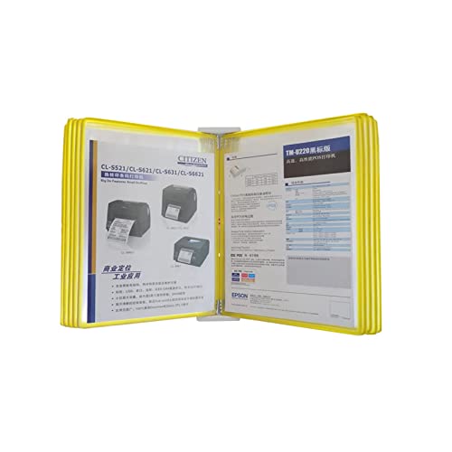 Find Reference Display Dokumentenhalter 10 doppelseitige Flip-Display-Ordner, Ordnerbinder, Desktop- und Wanddisplay, zur Anzeige von A4-Dokumententafeln(Yellow) von RPXHZLKTM
