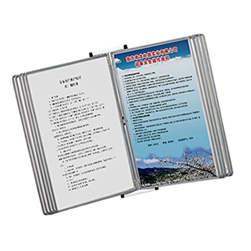 Find Reference Display Dokumentenhalter 10-seitiger, 20 Blatt langer Metall-Flip-Display-Ordner for Aufhängen an der Wand(Grey) von RPXHZLKTM