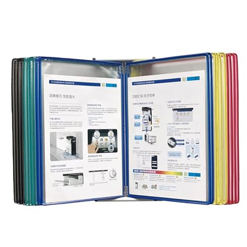 Find Reference Display Dokumentenhalter 20 Sichthüllen, zur Präsentation und Aufbewahrung von Dokumenten im A4-Format im Büro/Zuhause, einfach anzubringen(Multi-colored) von RPXHZLKTM