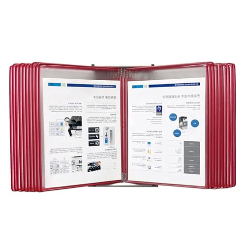 Find Reference Display Dokumentenhalter 20 Sichthüllen, zur Präsentation und Aufbewahrung von Dokumenten im A4-Format im Büro/Zuhause, einfach anzubringen(Red) von RPXHZLKTM