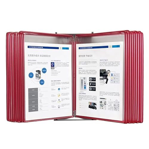 Find Reference Display Dokumentenhalter 20 Sichthüllen, zur Präsentation und Aufbewahrung von Dokumenten im A4-Format im Büro/Zuhause, einfach anzubringen(Red) von RPXHZLKTM