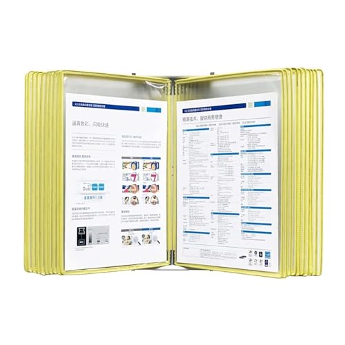 Find Reference Display Dokumentenhalter 20 Sichthüllen, zur Präsentation und Aufbewahrung von Dokumenten im A4-Format im Büro/Zuhause, einfach anzubringen(Yellow) von RPXHZLKTM