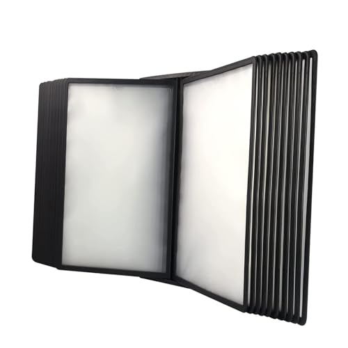 Find Reference Display Dokumentenhalter 20 doppelseitige Displaytaschen aus PVC und Metall for die Anzeige und Aufbewahrung von A4-Dokumenten und Postern im Büro(Black) von RPXHZLKTM