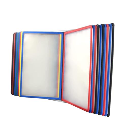 Find Reference Display Dokumentenhalter 20 doppelseitige Displaytaschen aus PVC und Metall for die Anzeige und Aufbewahrung von A4-Dokumenten und Postern im Büro(Multi colored) von RPXHZLKTM