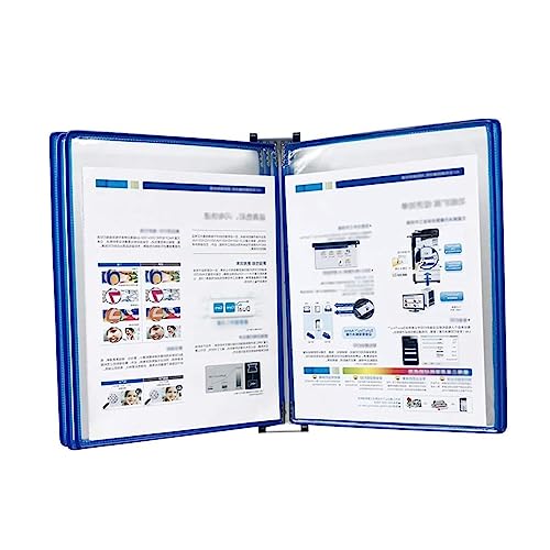 Find Reference Display Dokumentenhalter Flip-Dateihalter, 5 doppelseitige Paneele, Universaltaschen mit einer Kapazität von 10 Blatt, Wanddisplay-Ordnerbinder(Blue) von RPXHZLKTM