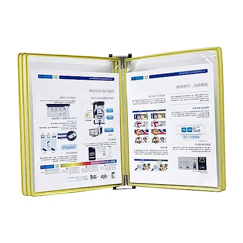 Find Reference Display Dokumentenhalter Flip-Dateihalter, 5 doppelseitige Paneele, Universaltaschen mit einer Kapazität von 10 Blatt, Wanddisplay-Ordnerbinder(Yellow) von RPXHZLKTM