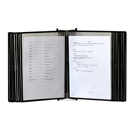 Find Reference Display Dokumentenhalter Wandmontierter Flip-File-Halter - 20-seitiger Desktop-Dokumentenhalter, for die Anzeige und Aufbewahrung von A4-Dokumenten im Büro/Zuhause(Black) von RPXHZLKTM