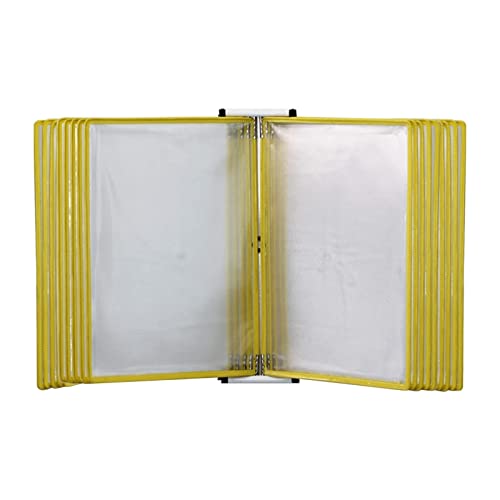 Find Reference Display Dokumentenhalter Wandmontierter Flip-File-Halter - 20-seitiger Desktop-Dokumentenhalter, for die Anzeige und Aufbewahrung von A4-Dokumenten im Büro/Zuhause(Yellow) von RPXHZLKTM