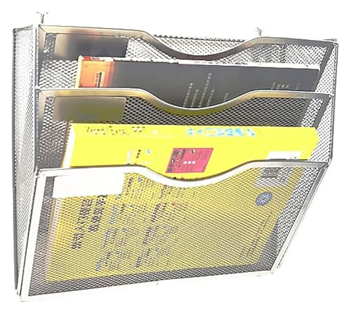 Hängemappenhalter für die Wand 3-stufiges A4-Netzfach, Aktenhalter, Post-Organizer, Zeitungs- und Zeitschriftenregal, Bücherregal, Nachschlagewerk, Rechnungsaufbewahrungskörbe(Gray) von RPXHZLKTM